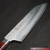 Sakai Takayuki Kengata Kiritsuke Knife Damascus Hammered VG 10 Steel