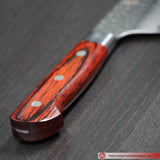 Sakai Takayuki Kengata Kiritsuke Knife Damascus Hammered VG 10 Steel