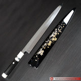 SHIRO MIZU HONYAKI YANAGI SPECIAL EBONY HANDLE w/URUSHI COATED SAYA