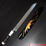 SHIRO MIZU HONYAKI YANAGI SPECIAL EBONY HANDLE w/URUSHI COATED SAYA
