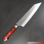 Sakai Takayuki Kengata Kiritsuke Knife Damascus Hammered VG 10 Steel