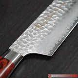Sakai Takayuki Kengata Kiritsuke Knife Damascus Hammered VG 10 Steel
